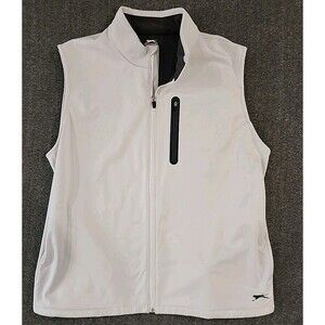 Slazenger Golf Vest Men's XL White Full Zip Micro Fleece Lined Pockets